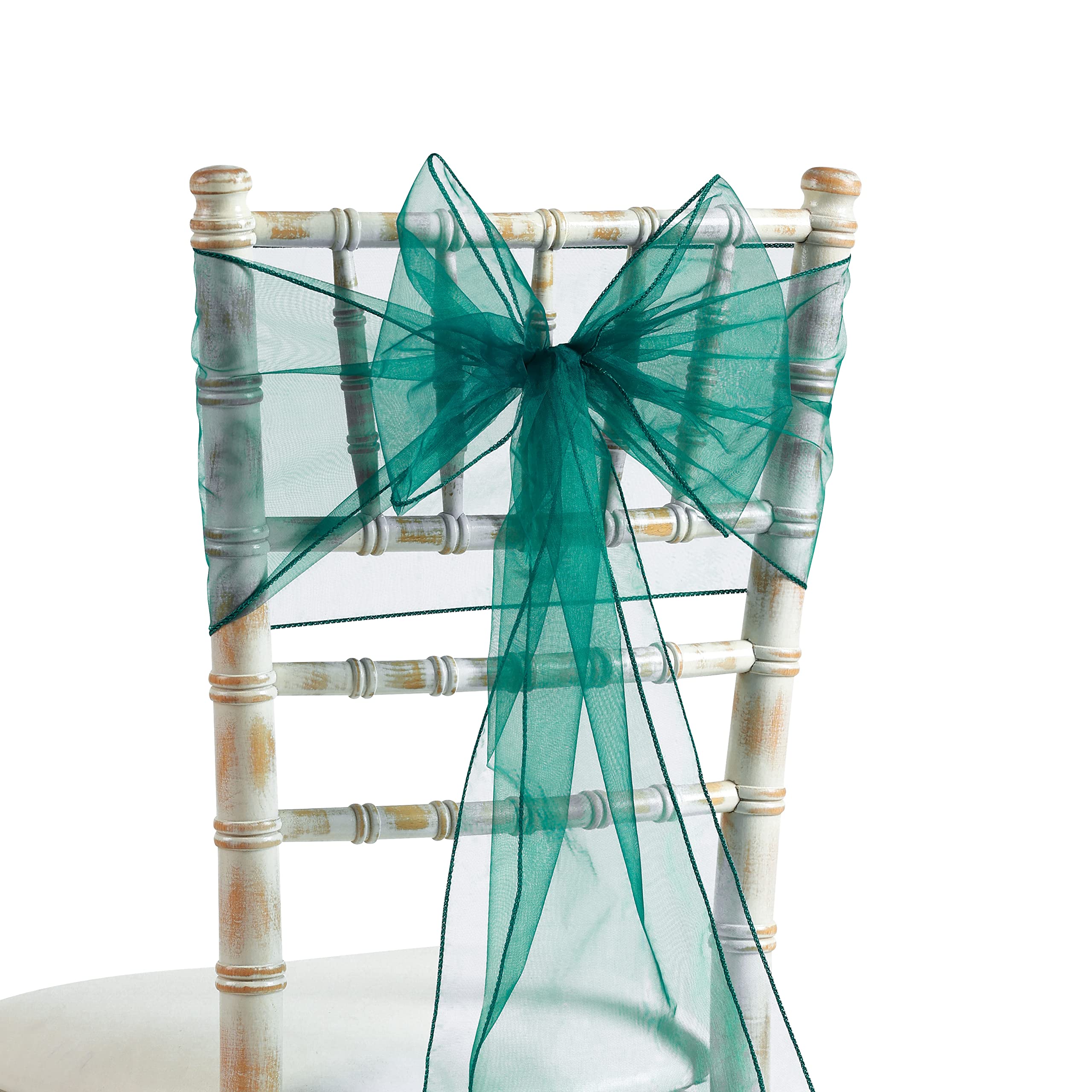 20x275cm Organza Sash Wider Sash Fuller Bows Chair Cover Bows Sash for Wedding Party Birthday Decoration (100, Hunter Green)