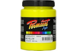 Permaset Aqua Standard 300ml Mid Yellow - Screen Printing Ink for Fabric - Ideal Screen Printing Kit for Home Office, Starter Kit, Fabric Paint, Screen Printer and Other Fabric Ink