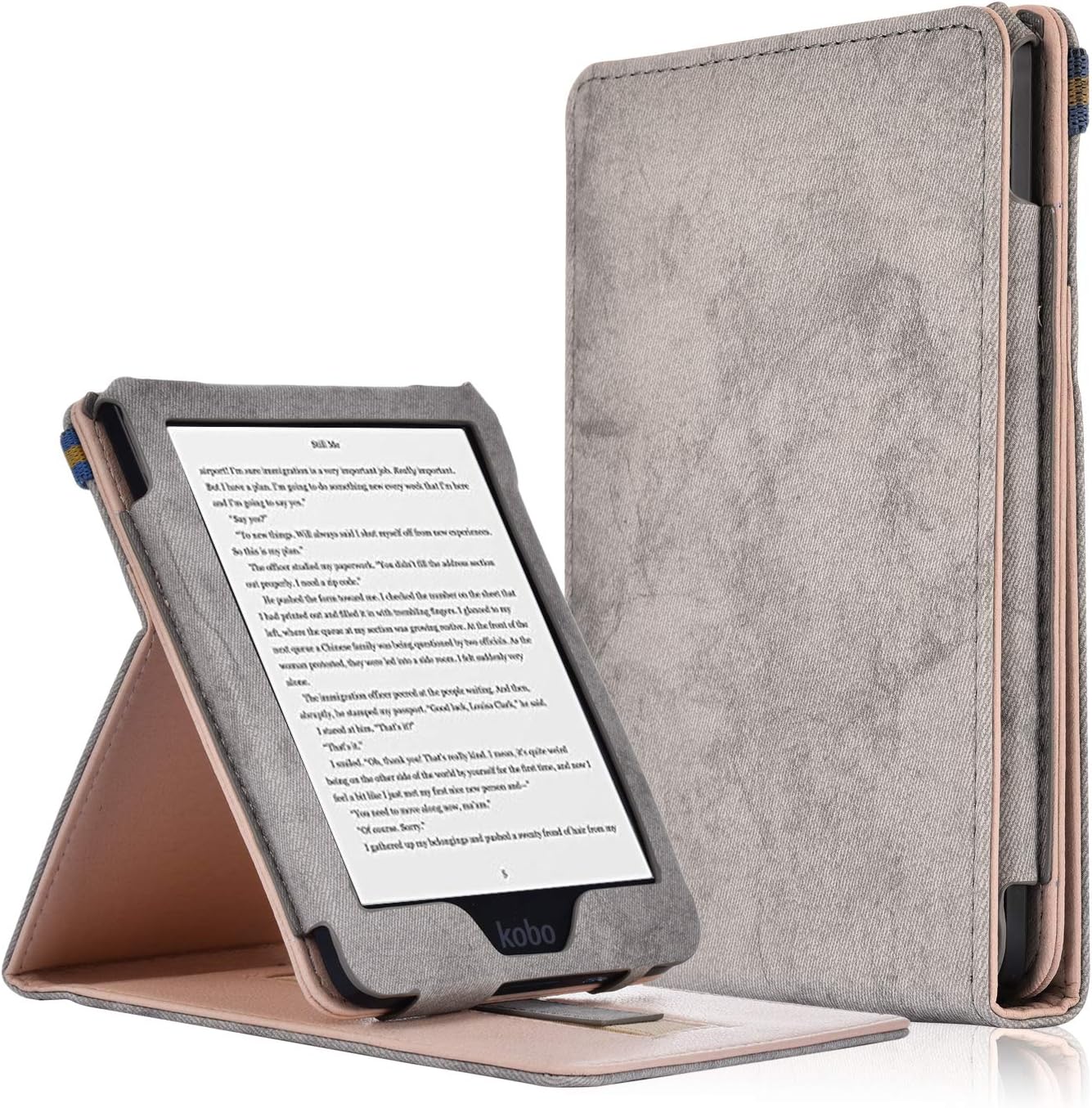 Kobo Clara HD Etui Étui Housse Coque en Cuir PU à Rabat Vertical avec