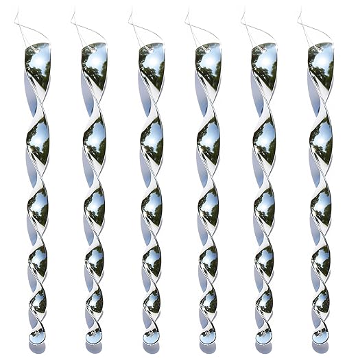 ANISTA Reflektierende Windspirale| 6er Set | zur Vogelabwehr Vogelschreck und zur Dekoration für Balkon und Garten