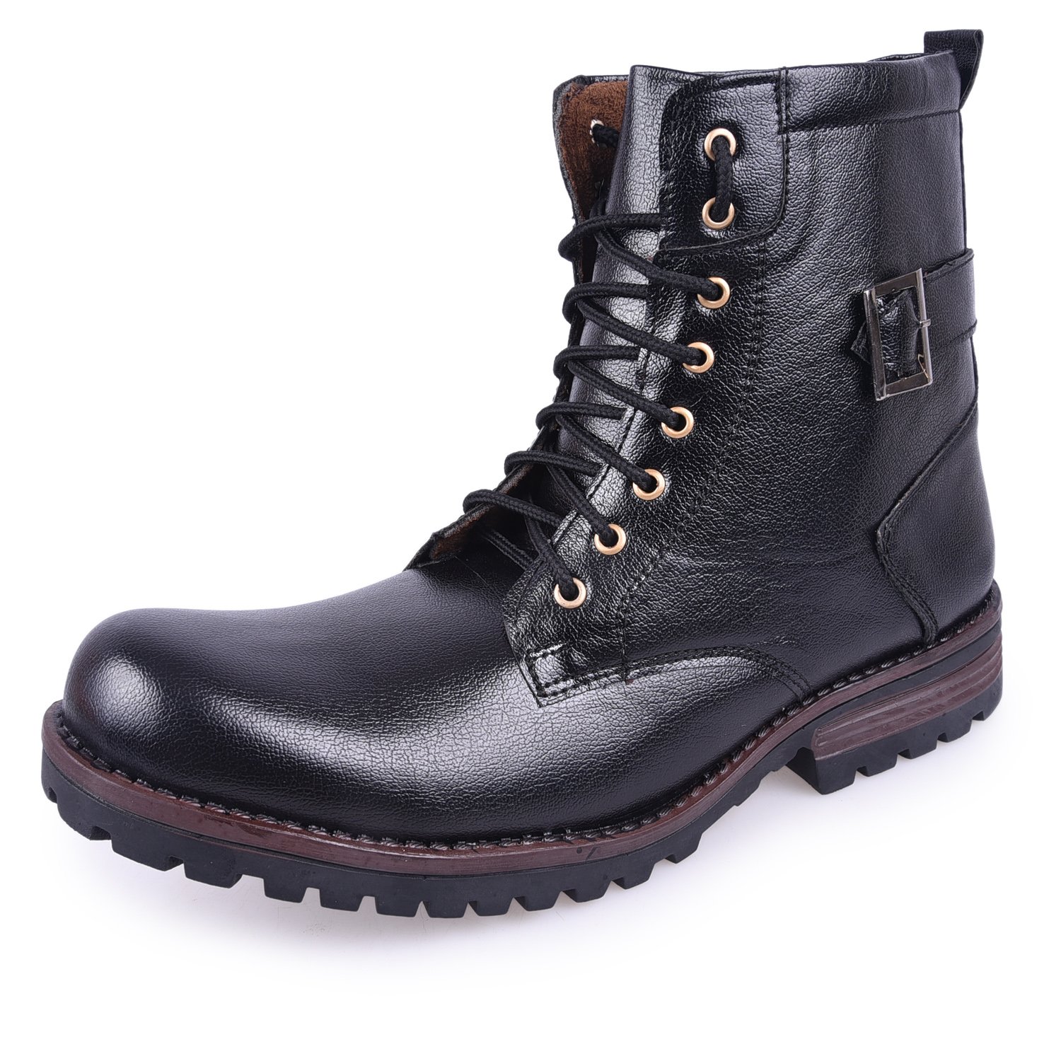 andrew scott men's black synthetic leather boots