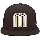 JLGUSA Mexico Snapback Hat 3D M Embroidery Mexico Baseball Cotton Cap New (Brown Cotton Imp)