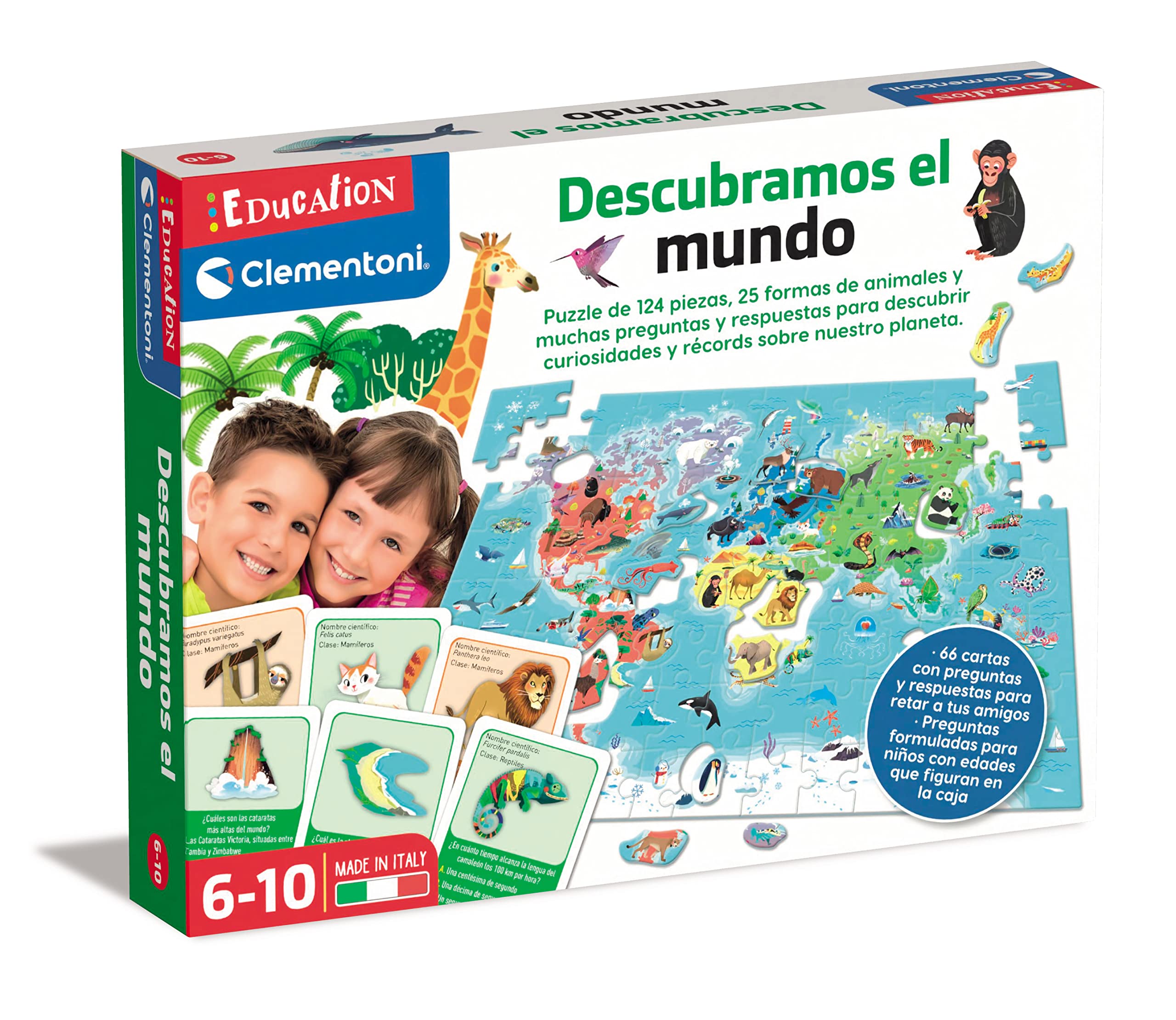 Clementoni - Let's discover The World, Geography and Maps Educational Game, Educational Toy in Spanish from 6 years old (55446)