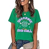 St Patricks Day Shirt Women Shamrock Graphic Shirts Shamrock and Roll T Shirt Irish Clover Tee Tops