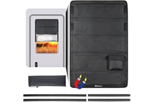 boslla RV Door Window Shade, Foldable Magnetic RV Blackout Window Cover, 16 x 25 inch Camper Trailer Door Window Cover, UV Rays Protection Waterproof Thickened Oxford Fabric