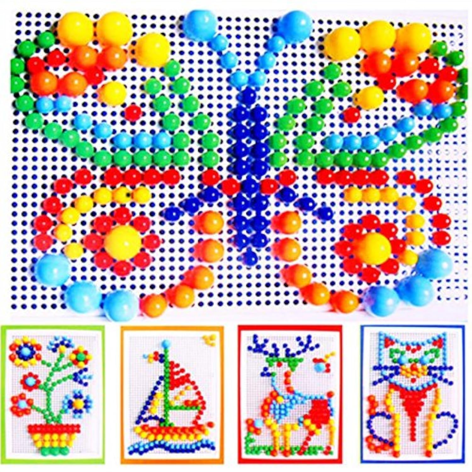 Itian Mushroom Nail Toys 296 Pcs Novelty Puzzle Pegboard For Kids Jigsaw Puzzle Pegboard For Children