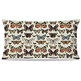 DAYOUER Vintage Butterfly Pillow Covers 12x20 Double-Sided, Butterfly Home Room Decor, Boho Cottagecore Farmhouse Botanical Moth Insects Decorative Throw Pillow Covers for Home Bedroom Living Room