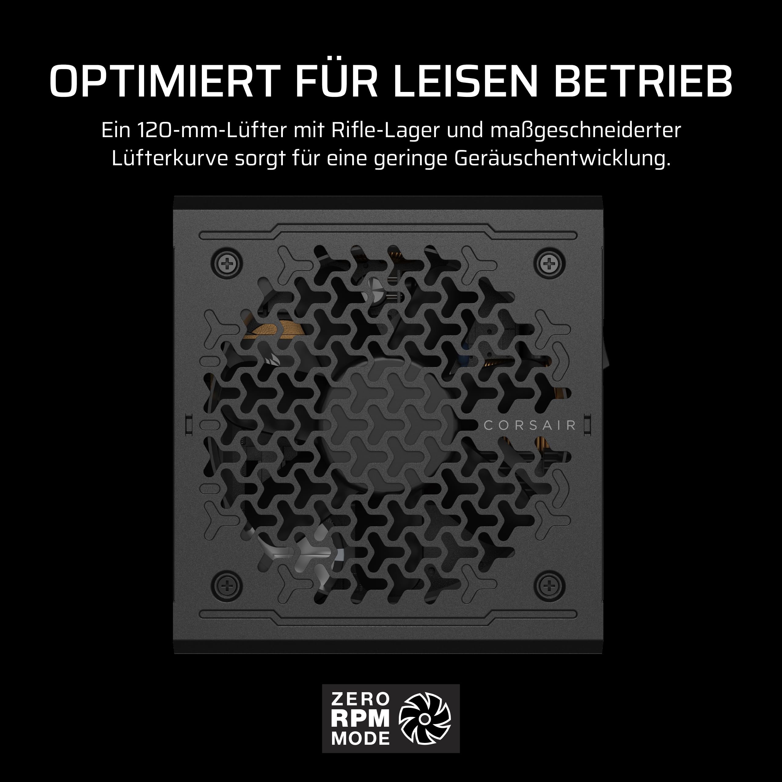 CORSAIR RM1000e (2025) Geräuscharmes Vollständig Modulares ATX-Netzteil mit 12V-2x6 Kable – Zero RPM-Lüftermodus, ATX 3.1-Konform, PCIe 5.1-Unterstützung, Cybenetics Gold – Schwarz 5