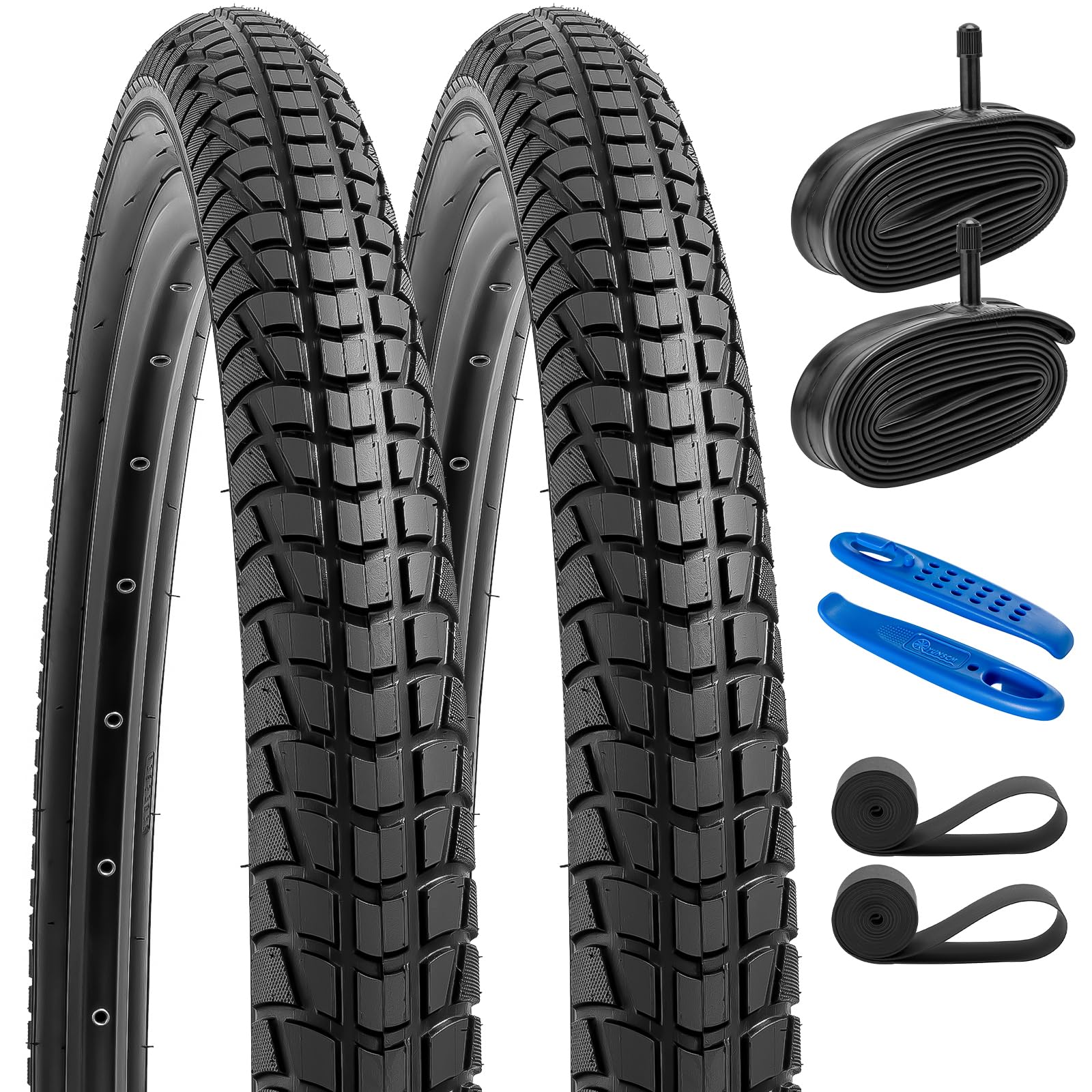Photo 1 of YUNSCM 2-PCS 29" Bike Tires 29x1.95/50-622 and 29" Heavy Duty Bike Tubes with 2 Rim Strips Compatible with 29 x 1.9 29 x 1.95 29 x 2.0 Bike Bicycle Tires and Tubes (Y-920)