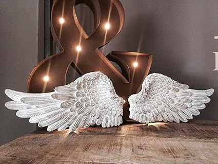 Homes On Trend Pair Of Angel Wings Wall Art Decor White