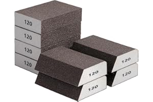 Bates- Sanding Sponge, 8 pcs, 120 Grit, Washable and Reusable, Sandpaper Block, Sanding Blocks for Wood, Sanding Pad, Drywall