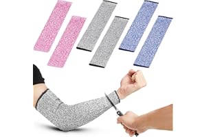 Chuarry 3 Pairs Cut Resistant Arm Protectors for Thin Skin and Bruising Level 5 Arm Protective Sleeves for Men Women (Gray, Pink, Blue)