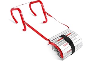 HYNAWIN Emergency Escape Ladder Fire Ladder 3 Story Portable Safety Ladder with Anti-Slip Rungs, 25 Ft