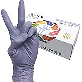 Infi-Touch Disposable Gloves , Steel Blue Heavy Duty Nitrile Gloves, 9.5" Length, Powder Free, 6 Mil Thickness , X-Large , Pack of 100
