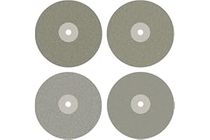 DZQ 4PCS Diamond Flat Lap Wheel Disc 6" x 1/2" Arbor Hole Abrasive Grit 80 120 240 320 for Cutting or Sanding Stone and Glass