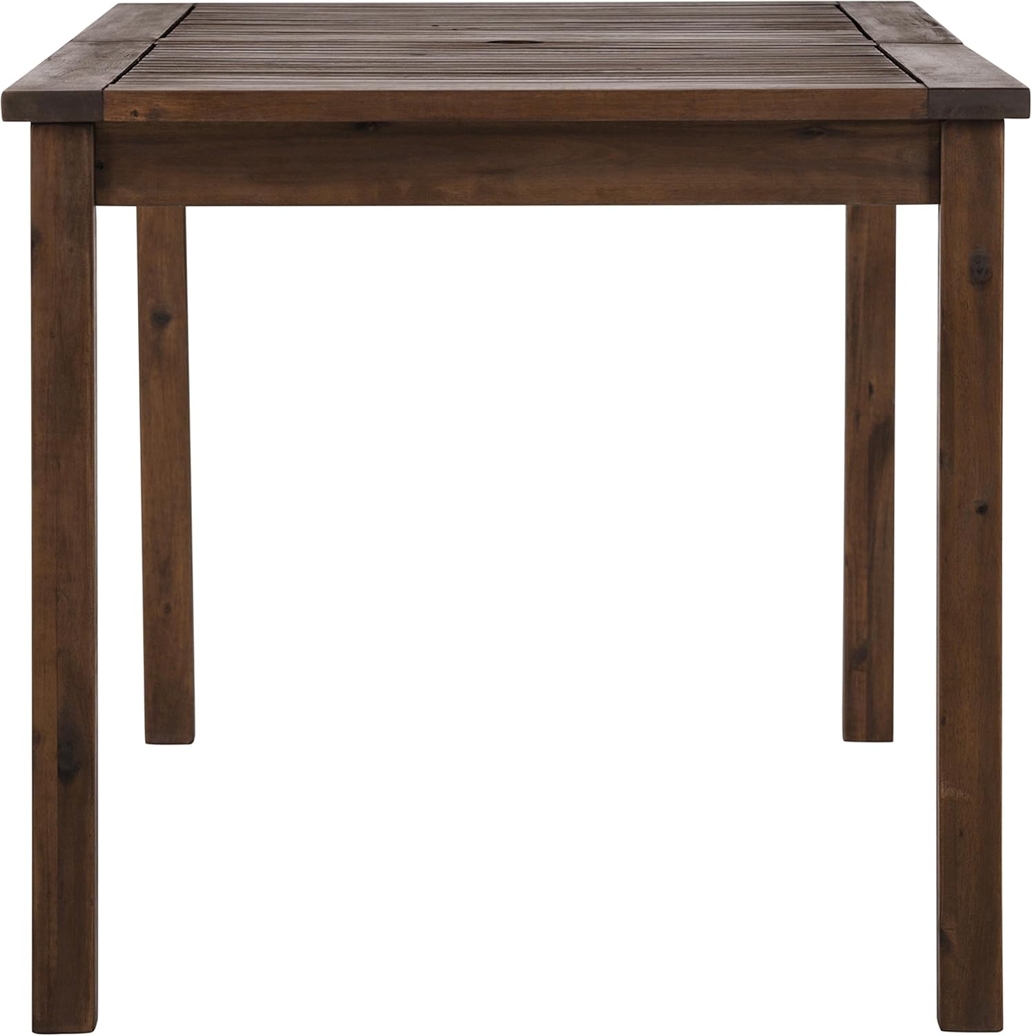 Walker Edison Dominica Contemporary Slatted Outdoor Dining Table, 34 Inch, Dark Brown : Garden & Outdoor