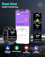 LLKBOHA Smartwatch Bluetooth Call 1.85" Fitness Watch 24 Sports IP68 view 3