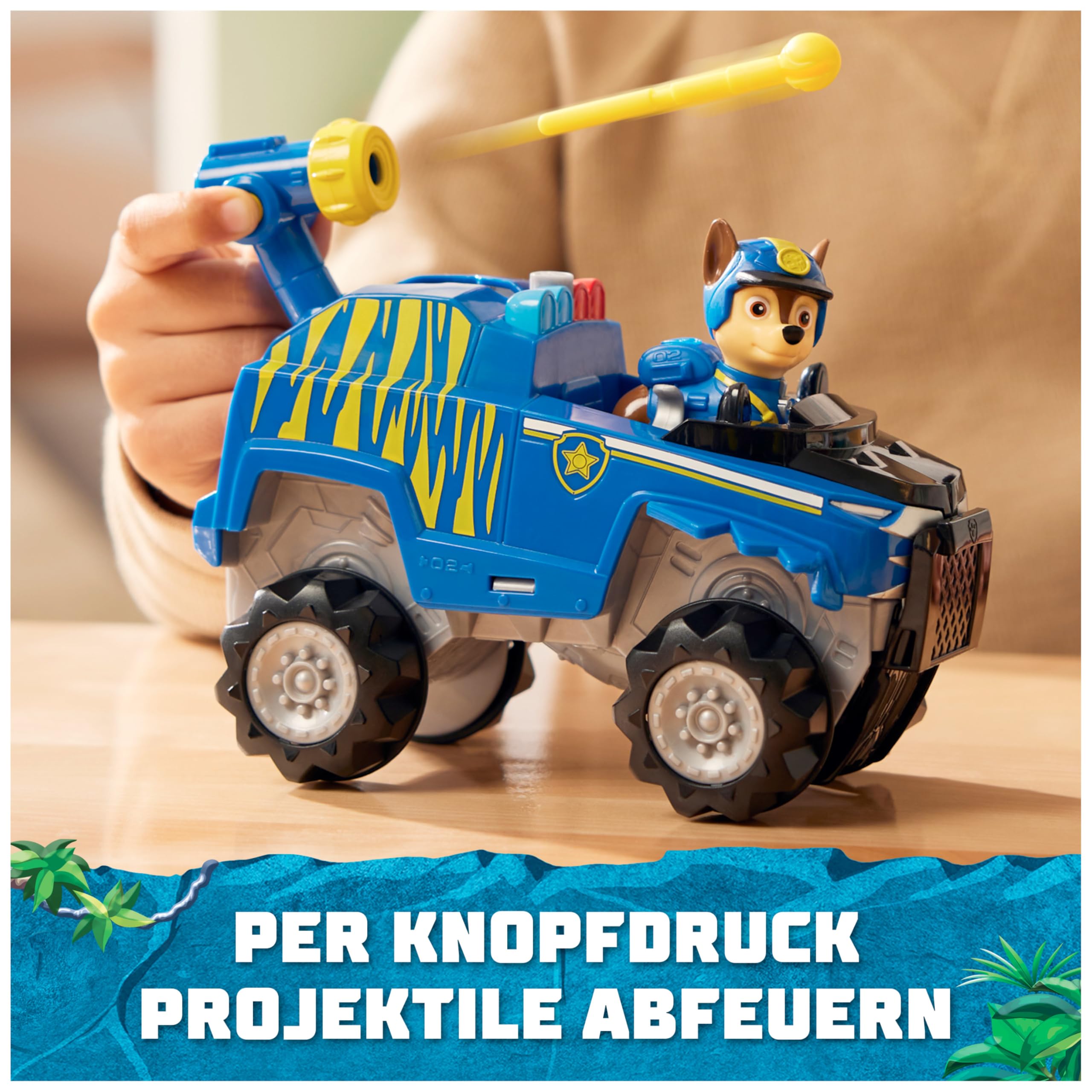 PAW PATROL Jungle Pups - Tiger-Fahrzeug mit Chase-Figur (Basis Fahrzeug), Spielzeug für Kinder ab 3 Jahren 4