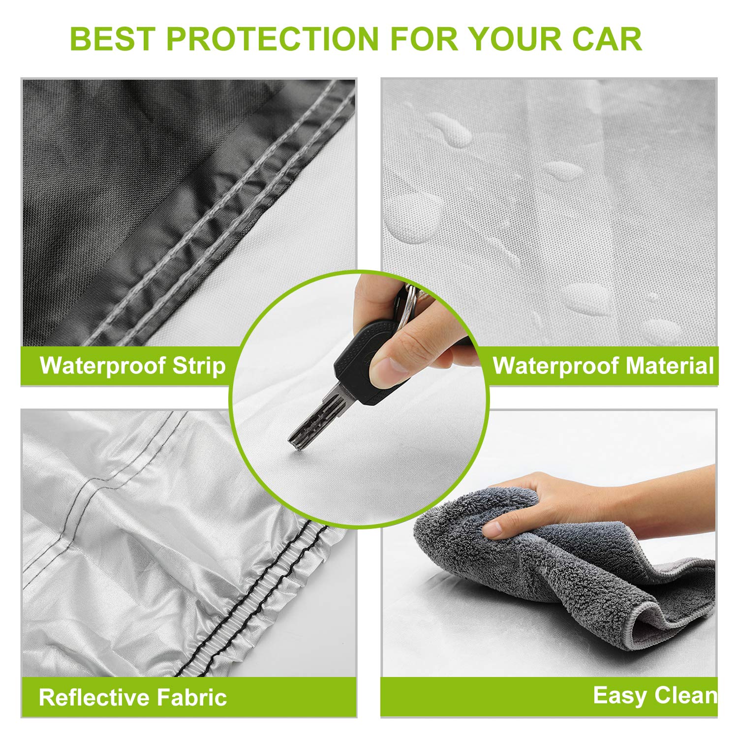 Seven Sparta Car Cover Universal Sedans SUV Hatchback Auto Vehicle Cover Waterproof Dustproof Scratchproof UV Protection L (177\