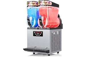 Leacco Commercial Slushie Machine, Frozen Drink Margarita Machine Smoothie Slushy Maker Stainless Steel 110V