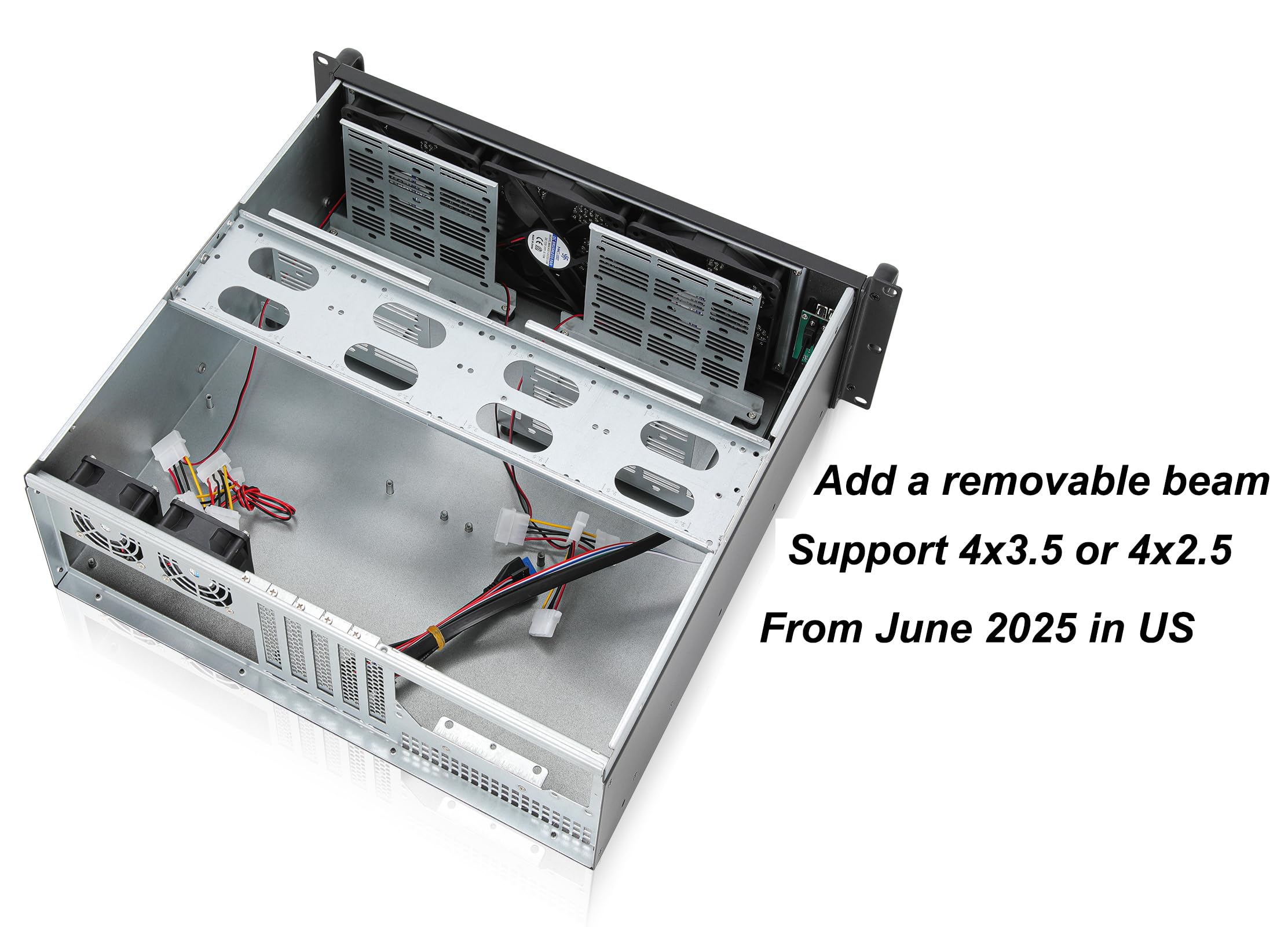 RackChoice 3U Rackmount Server Chassis ATX/Micro ATX/Mini-ITX (8x3.5 or 6x3.5+2x2.5,with Front 3x120mm Fan Support Standard ATX PSU or SFX PSU (Using The ATX to SFX Bracket with Chassis)