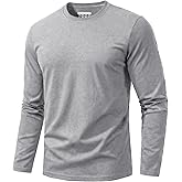 EKLENTSON Men's T-Shirts Long Sleeve Cotton Crew Neck Shirts Moisture Wicking Classic Basic Casual Tops Soft Fall Tees