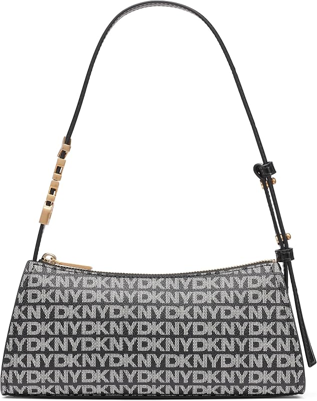 Avril Top Zip Shoulder Bag, Bolso de Hombro Mujeres, Logotipo Negro y Negro