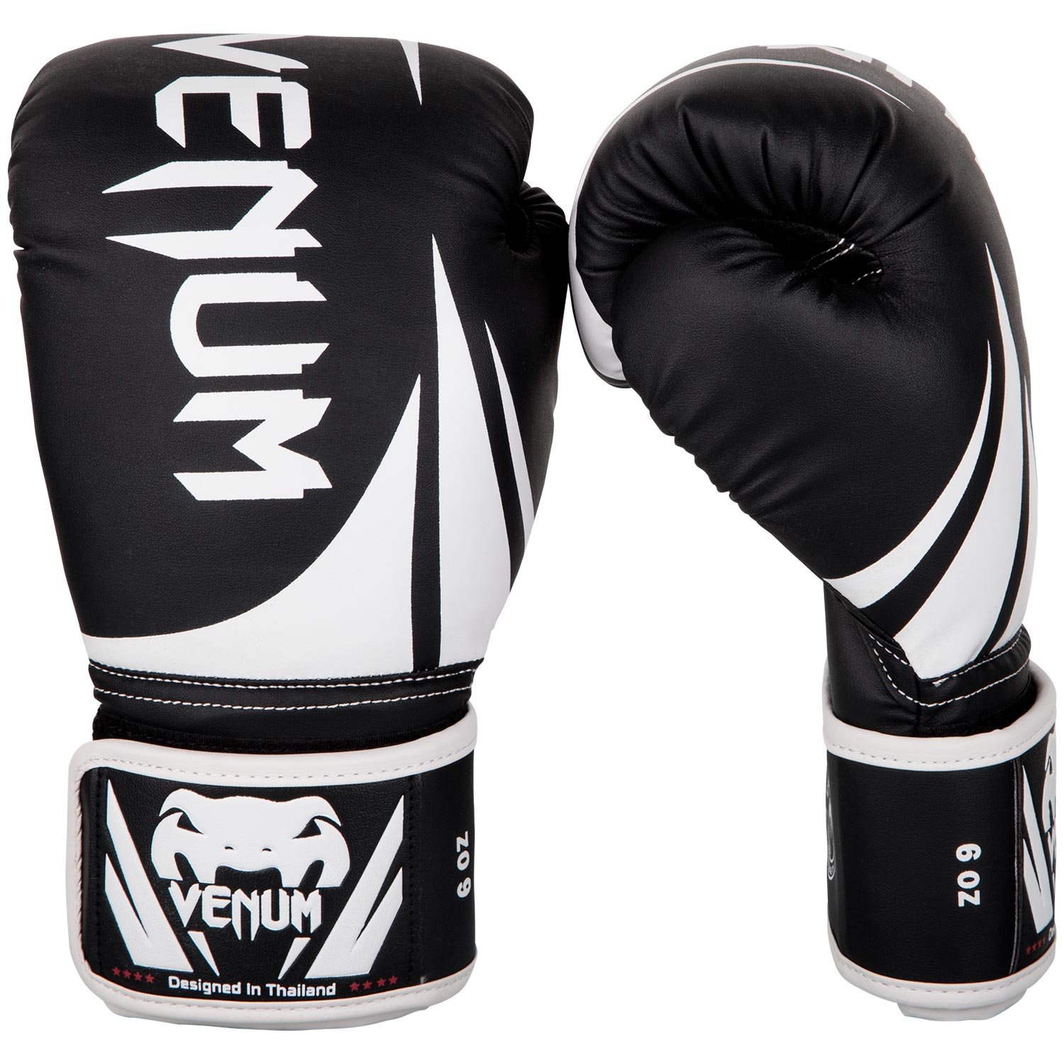 Venum Challenger 2.0 Boxing Gloves - for Kids - Black/White, 6 oz Image