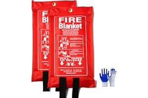 ZhurongGod Fire Blankets Emergency for Home-Fire Blanket for Home and Kitchen,Fiberglass Fire Blankets for Fireplace Camping Car BBQ. Essential Fire Blankets Emergency Gear for Home Safety(2 Pack)