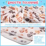 Tatuo 4 Pack Fleece Dog Blankets Paw Print 24 x 16 Inch White view 2
