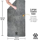 Elite Paws Ultra-Absorbent Luxury Dog Towel 140x70cm 2 Pack Charcoal Grey view 2
