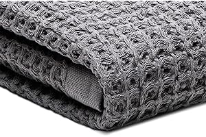 SUTERA Silverthread Bath Towel | Antimicrobial Towel with Silver Ion Technology | Waffle Weave Design, Plush, Lightweight, and Quick-Drying for Everyday or Spa Use | 31" x 57" (Grey)