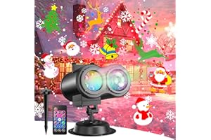 FUSSION 4-Large Pattern Halloween Christmas Projector Lights Outdoor, 29 Effects Holiday Projector Light Outdoor 2 in 1 with Remote, Christmas Decorations Lighting for Outside Home Party House Decor