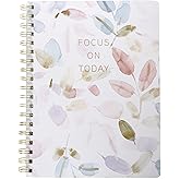 Graphique Vegan Leather Spiral Journal - Focus Design - 192 Lined Pages - Perfect for Taking Notes, Lists and More (8" x 10")