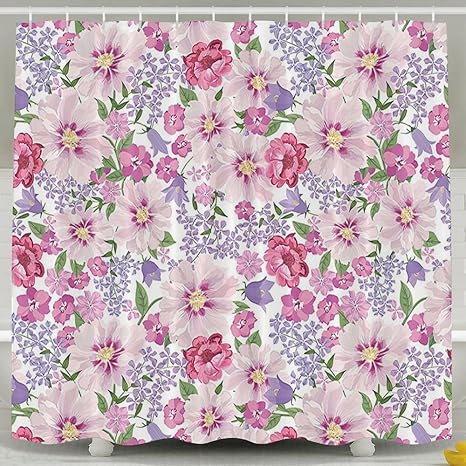 Amazon Huanglingフローラルシームレスなテクスチャ花でラベンダー畑spring Fresh Gardenシャワーカーテン60 X 72inch シャワーカーテン ホーム キッチン オンライン通販