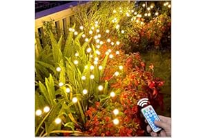 Gorrzai Solar Garden Lights 4 Pack 10 LED Outdoor Solar Firefly Lights 8 Modes Swaying Lights, Sway by Wind, Waterproof Solar Garden Stake for Pathway, Yard, Patio, Lawn, Christmas Decor