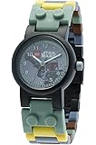LEGO Star Wars Boba Fett Kids Buildable Watch with Link Bracelet and Minifigure | green/gray | plastic | 28mm case diameter| analog quartz | boy girl | official