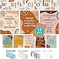 Decorably 15 Boho Classroom Poster, 11x14in Matte-Laminated Inspirational Welcome Sign for Classroom