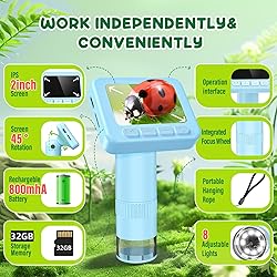 IMICHI Microscope for Kids 50X-1000X - 2 inch IPS
