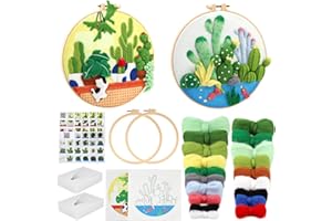 IMZAY 2 Set Needle Felting Tools for Beginner, Needle Felting Kit, Wool Felting Supplies with Wool Bag, Picture Frame, Felt Needles, Foam Pad, Felt Cloth, Instruction for DIY Felting Wool Projects