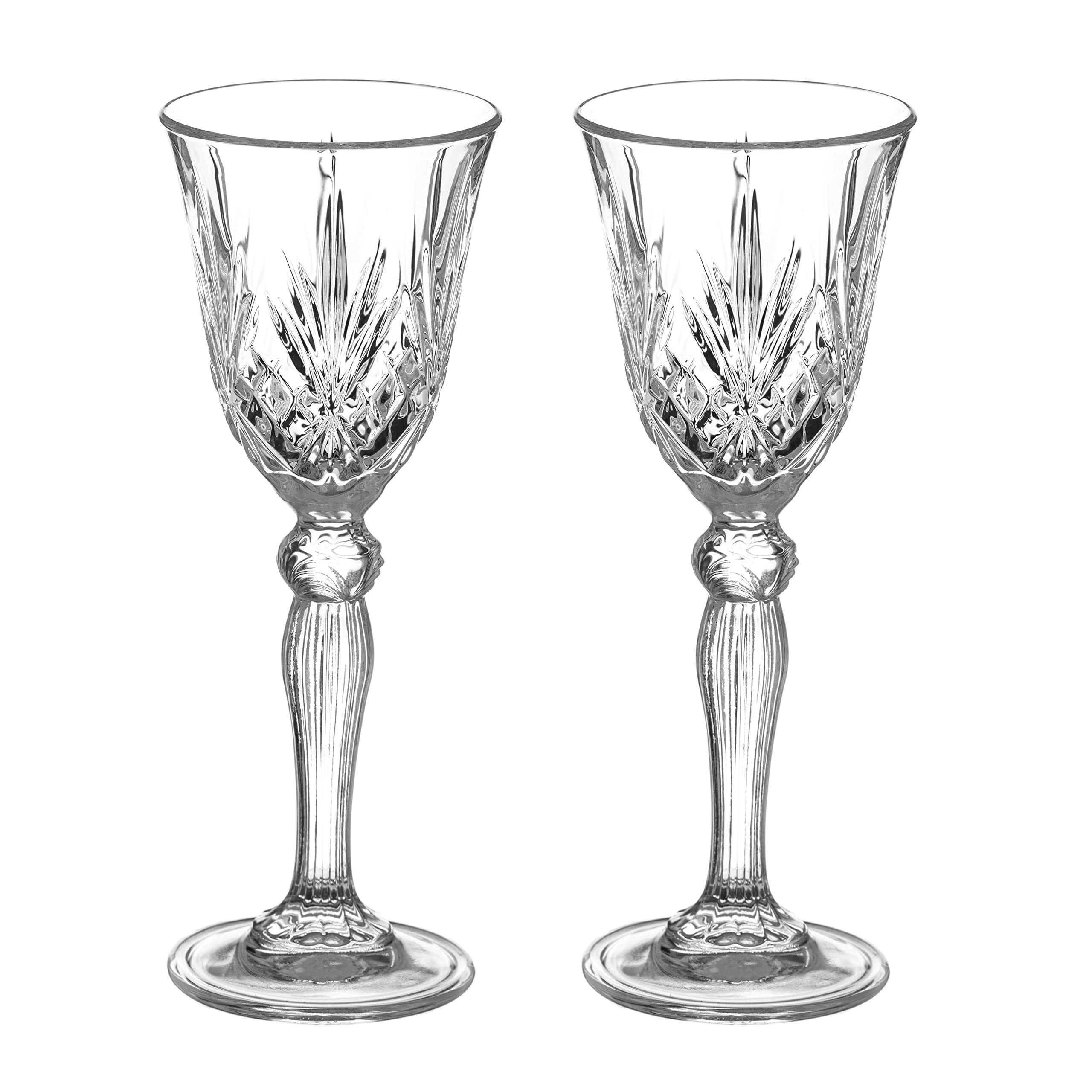 DIAMANTE Chatsworth Apertif Digestif Port Sherry Glasses - Nick & Nora - Made from Premium Crystal - Set of 2