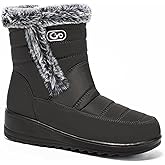 HARENCE Womens Winter Boots Comfort Snow Warm Fur Lined Outdoor Waterproof