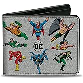 Buckle-Down DC Comics Wallet, Bifold, Dc Justice League Retro Superhero Group Pose White, Vegan Leather