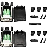 SinLoon DB9 Connector Adapter RS232 Serial Port D-SUB Adapter Plate Breakout Board Solder-Free (1-Pair Male+Female with Screw