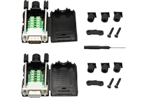 SinLoon DB9 Connector Adapter RS232 Serial Port D-SUB Adapter Plate Breakout Board Solder-Free (1-Pair Male+Female with Screw