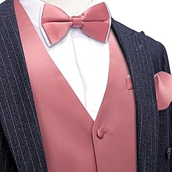 Barry.Wang Mens Rose Gold Formal Suit Vest V-neck
