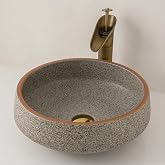 XIGGJYL Ceramic Vessel Bathroom Sink Above Counter Blue Color Rounded Shape Jingdezhen Art Wash Basin for Bar and Cloakroom 16.4"L x 16.4"W x 5.9"H