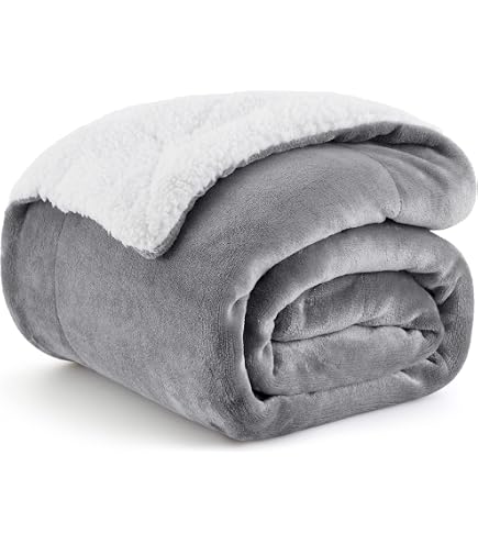 Couverture Douillette En Fausse Fourrure Grise - Très Douce Et Chaude - Lavable En Machine - Pour Lit, Canapé Ou Voyages