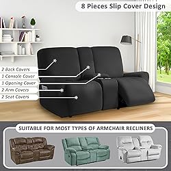 ULTICOR Squared Jacquard Design Reclining Loveseat
