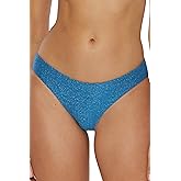 BECCA Women's Luxe Shirred Hipster Bikini Bottom, Cheeky Coverage, Swimwear Separates